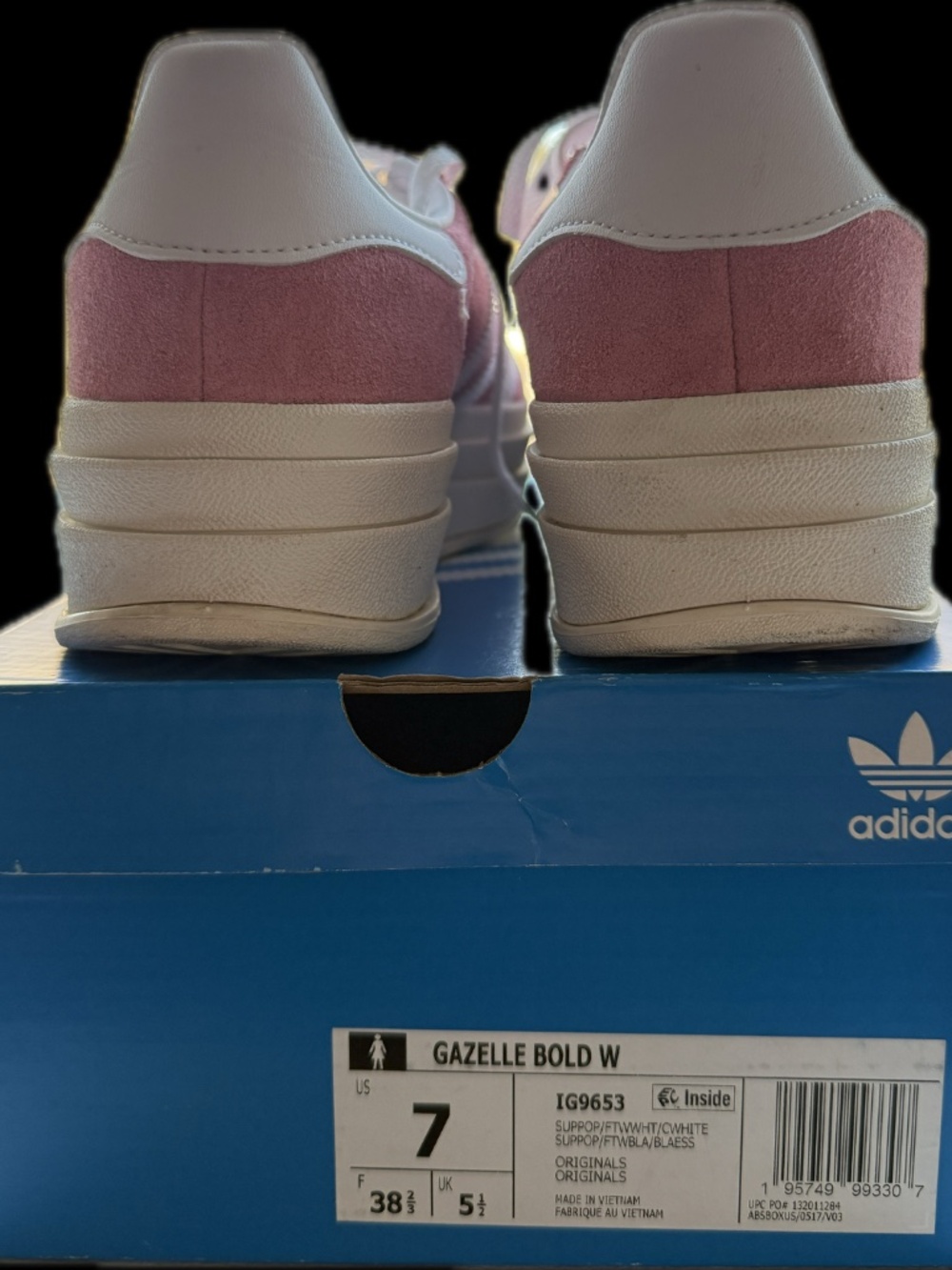 Adidas Pink Gazelle Bold Women's Size 7 - Picture 9 of 9
